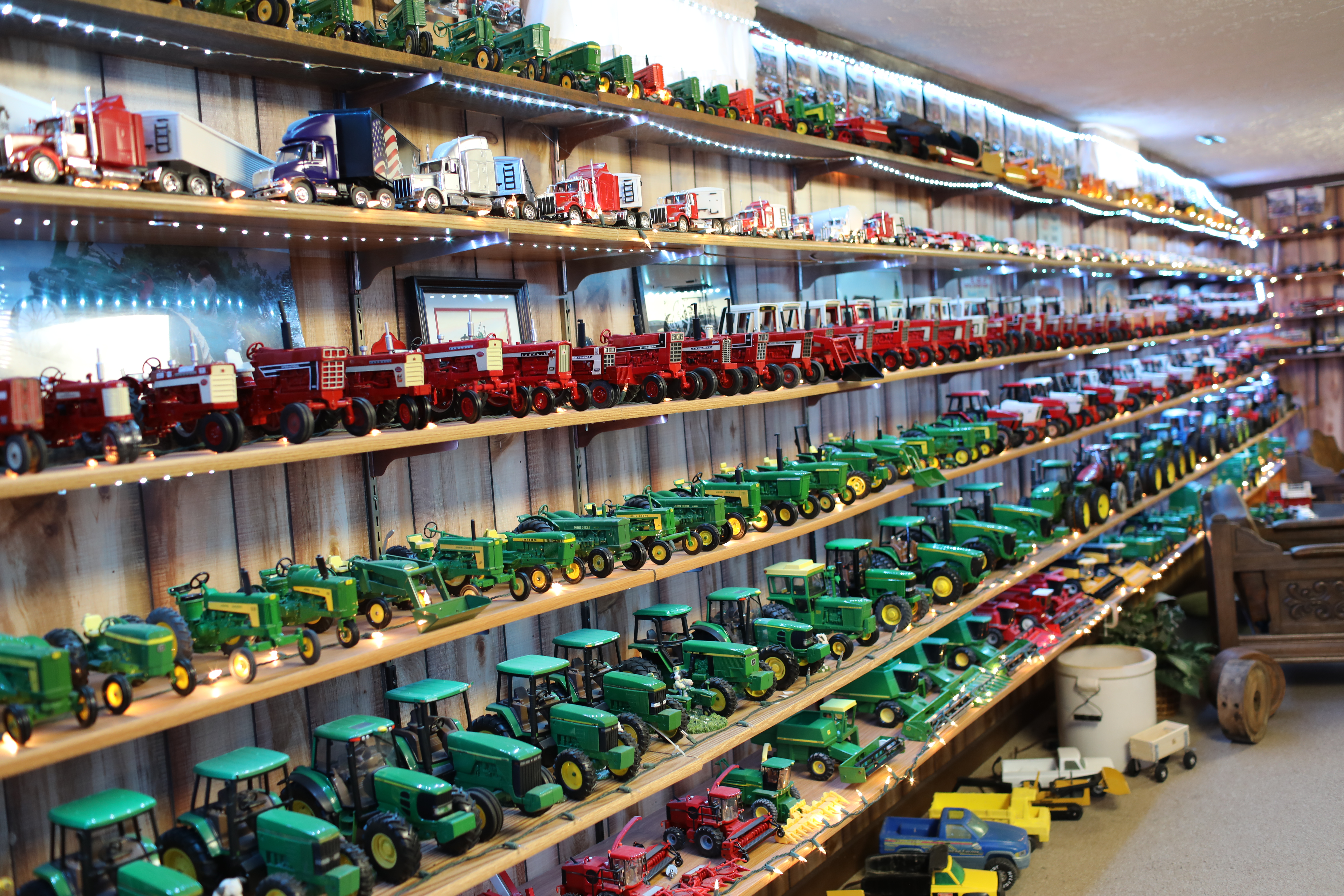 Toy tractor collection display