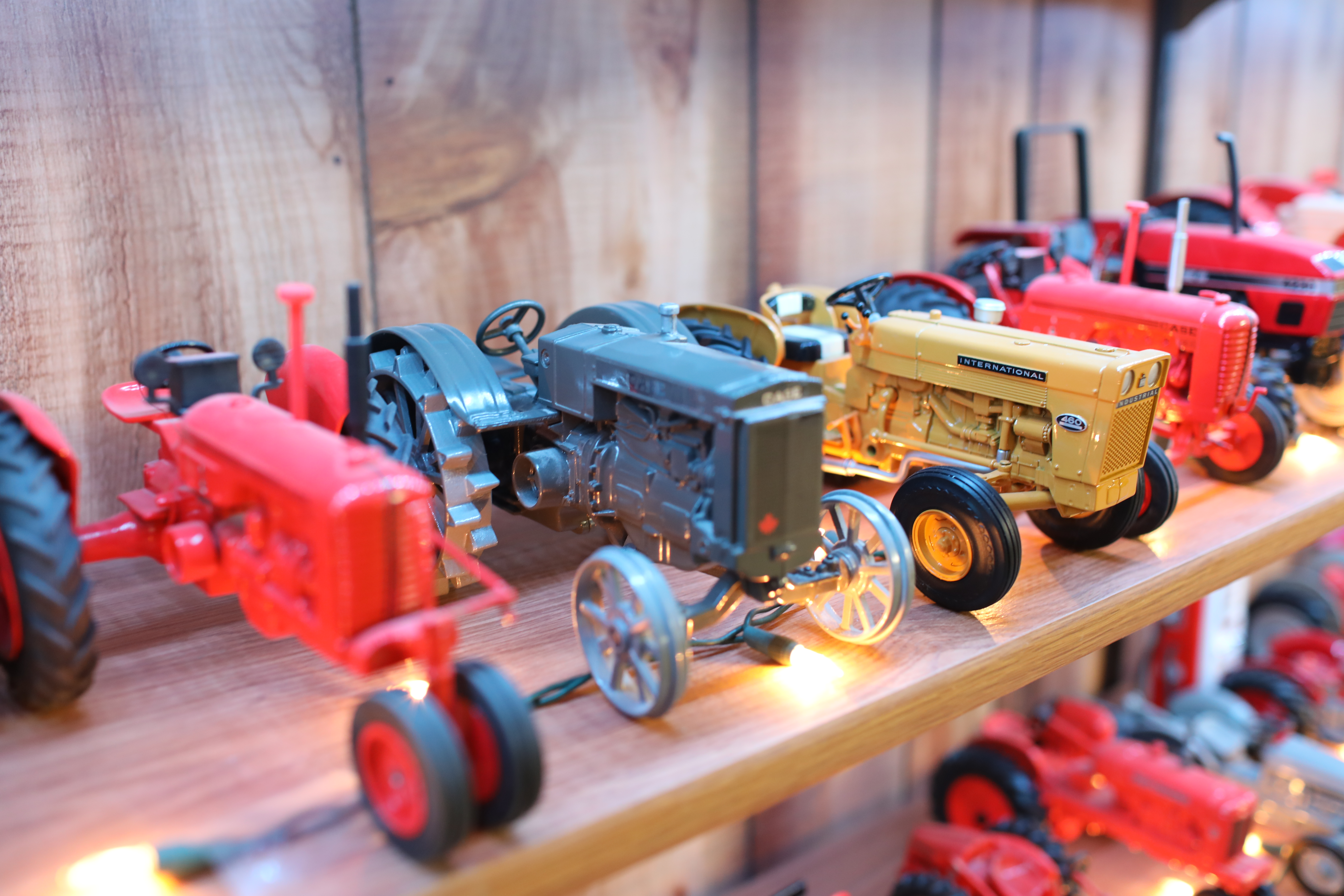 Close up of toy tractors
