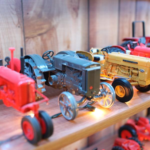 Close up of toy tractors